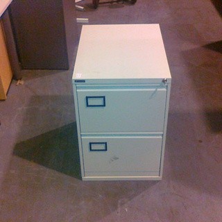 Silver 2 drawer filing cabinet