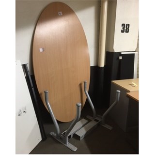 Large oval table, steel legs