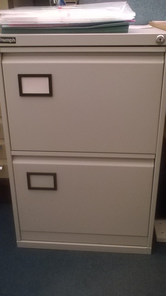 Small Grey 2 Drawer Filing Cabinet
