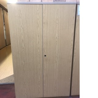 Tall wooden cupboard with shelves