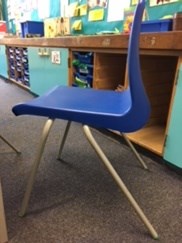 Primary 5, blue stacking chairs