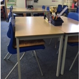 Primary 5, Wood effect rectangular tables
