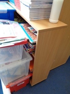 Bookcase- maple, on castors