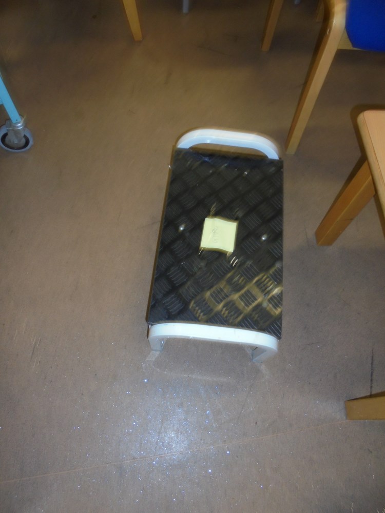 Bristol Maid step for clinic room - one step only 19h x 51w - metal with handles.