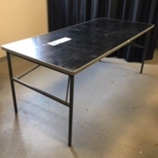 Black table with metal frame