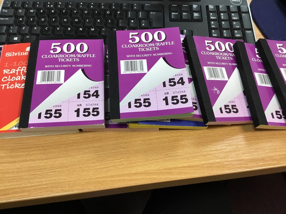 Stationery raffle tickets