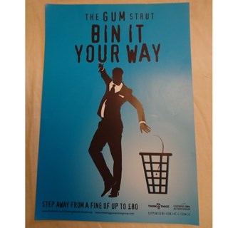 Poster - about binning chewing gum - blue