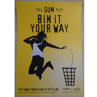 Poster - about binning chewing gum - yellow