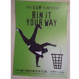 Poster - about binning chewing gum - green