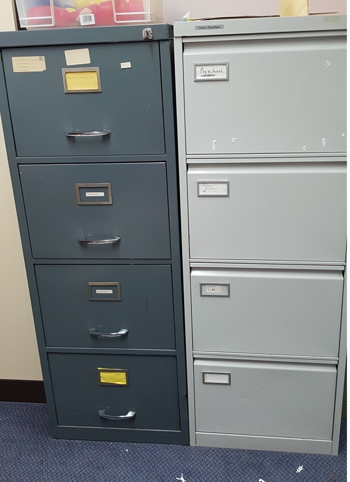 four drawer filing cabinet with key