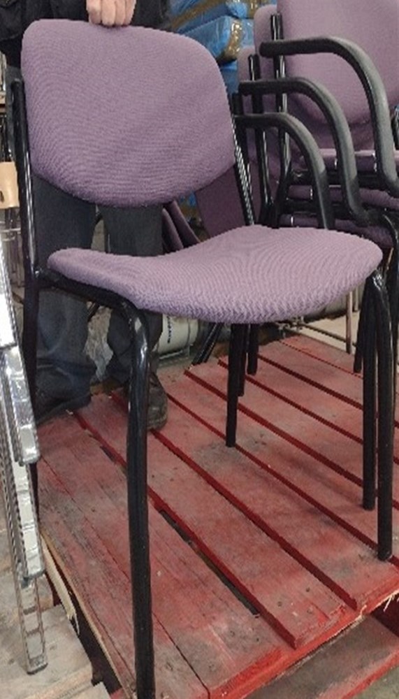 Purple Fabric Stacking Chairs - no arms