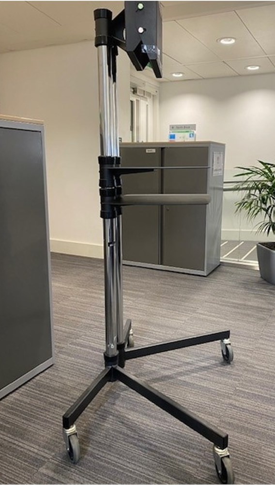 Audio visual TV equipment stand on wheels available on Warp It, reuse