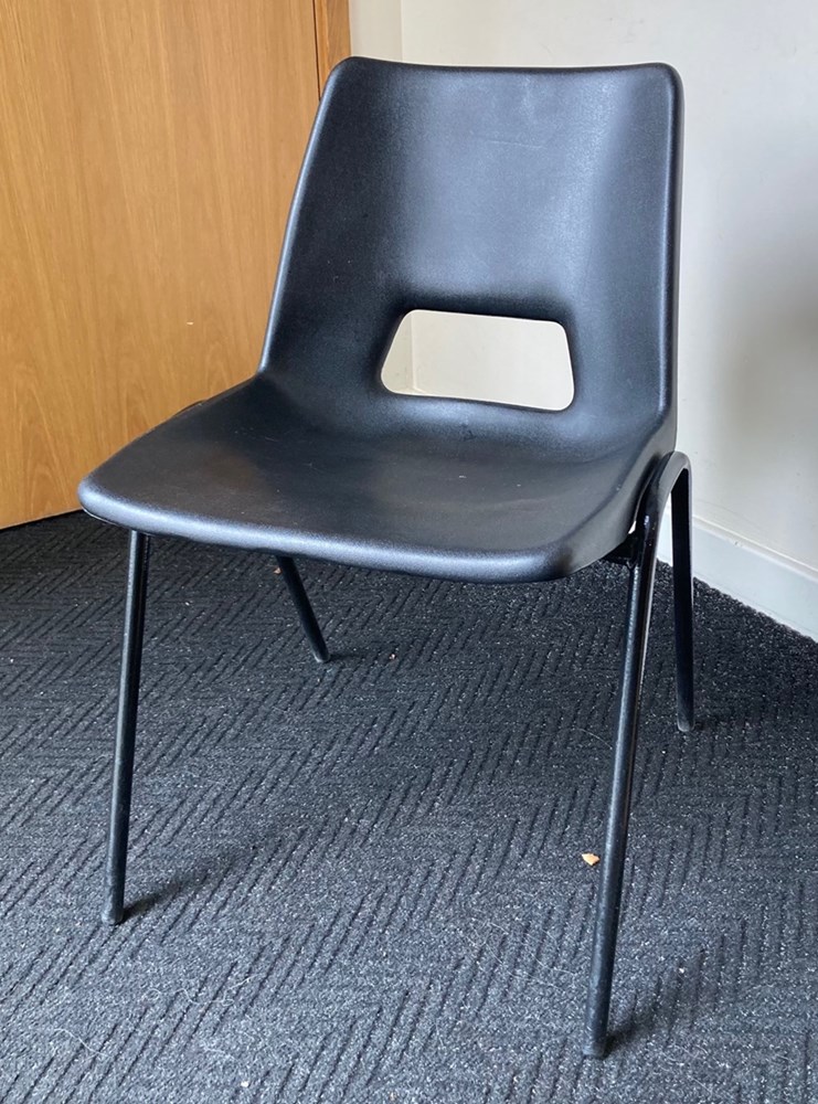 Black Plaza Poly Stacking Chairs