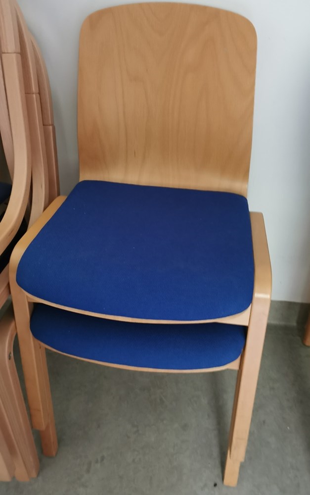 Wooden blue cushion seat