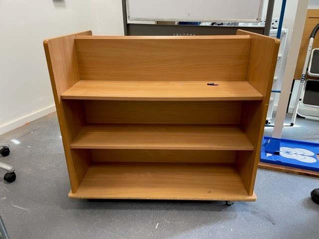 Wooden book trolley