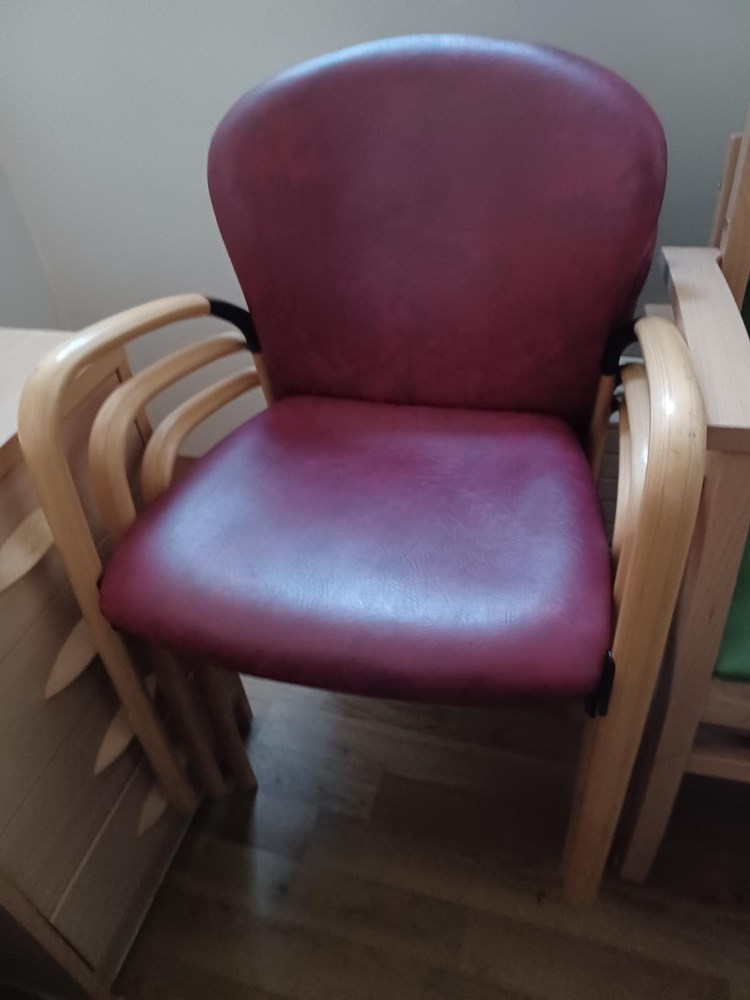 Red vinyl chair