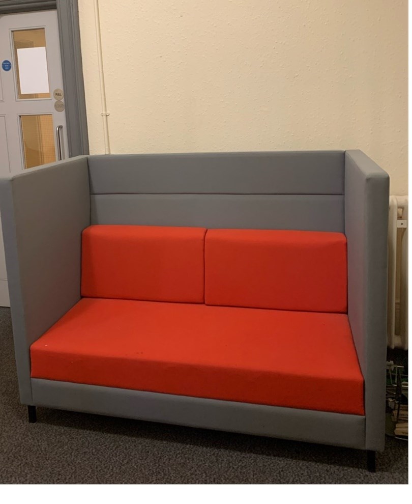 Acoustic high backed sofas x 2 (Price new £2,000)