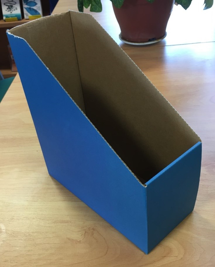 Blue cardboard File Holders/ magazine racks
