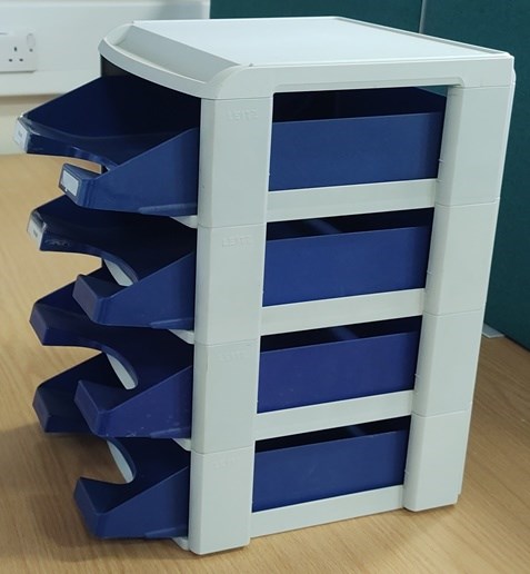 Four-drawer in-tray/desk tidy