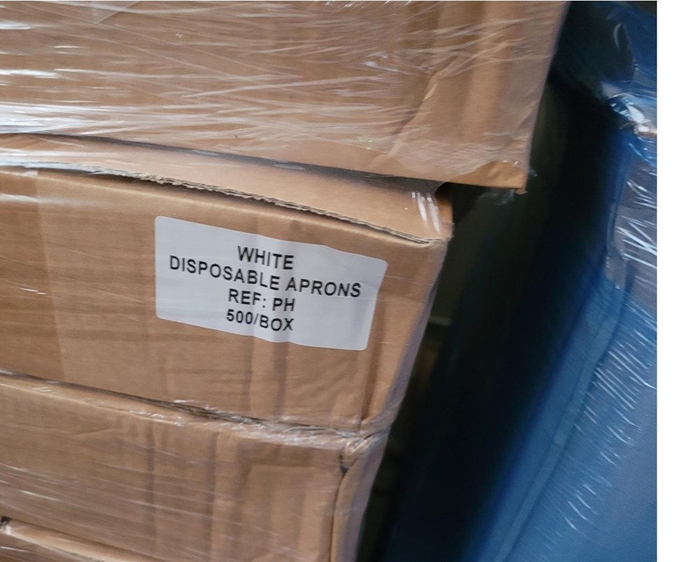 white polythene aprons - 500 per box