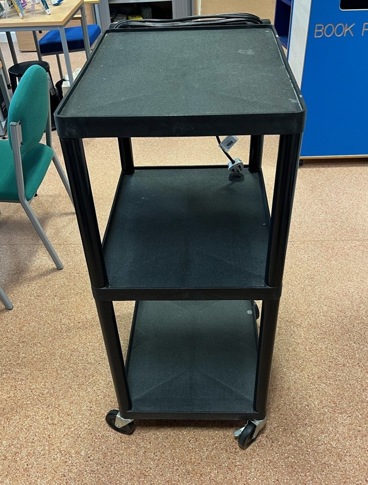 Black Three Shelved Trolley