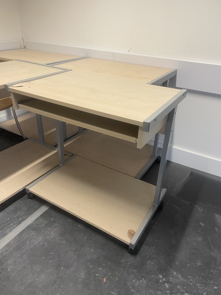 Computer desk with slide out table 