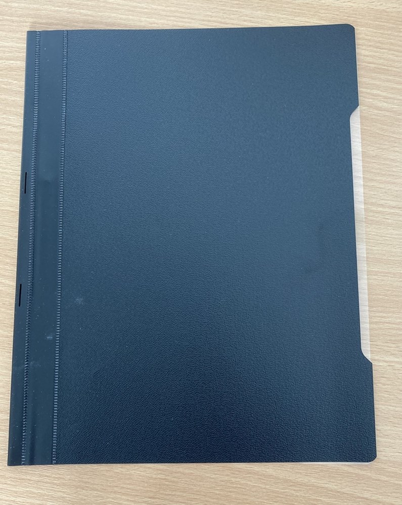 plastic folders - blue and black