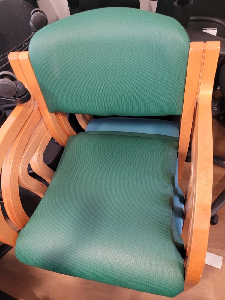 Green Vinyl Patient Chair with Arms