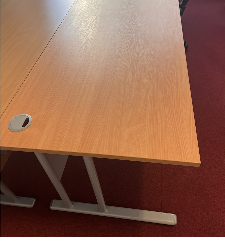 Office desk beech colour 1600mm x 800mm