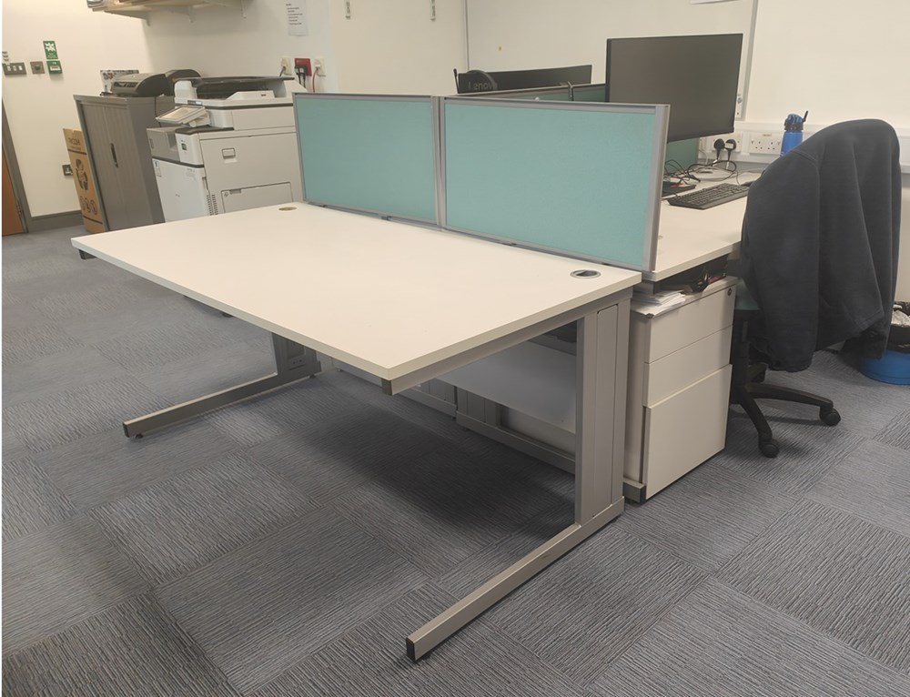 White office desk