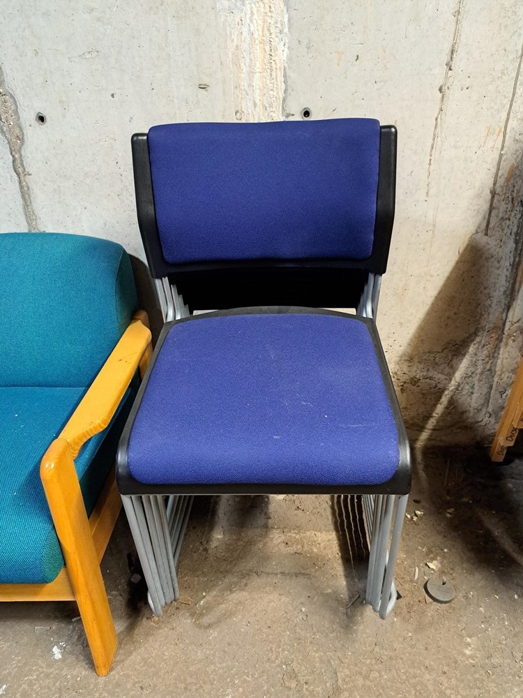 Blue metal  leg chairs