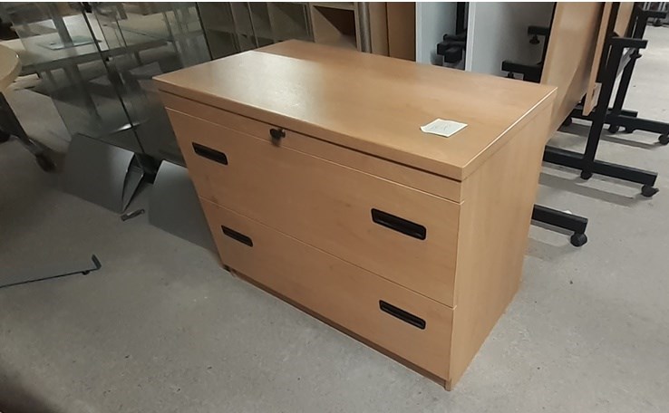 Dark beech veneer drawers