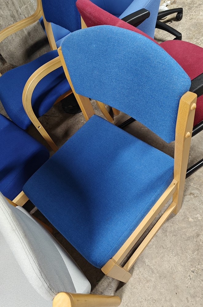 Blue upholstered chair