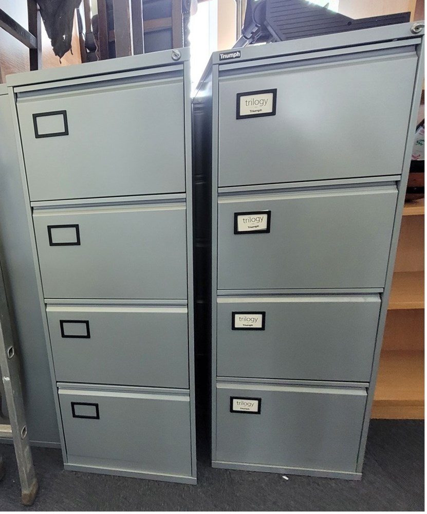 4 drawer filing cabinet - silver/grey