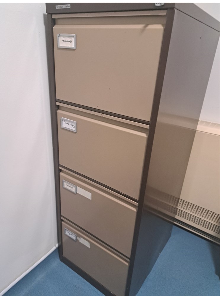 Filing cabinet with key