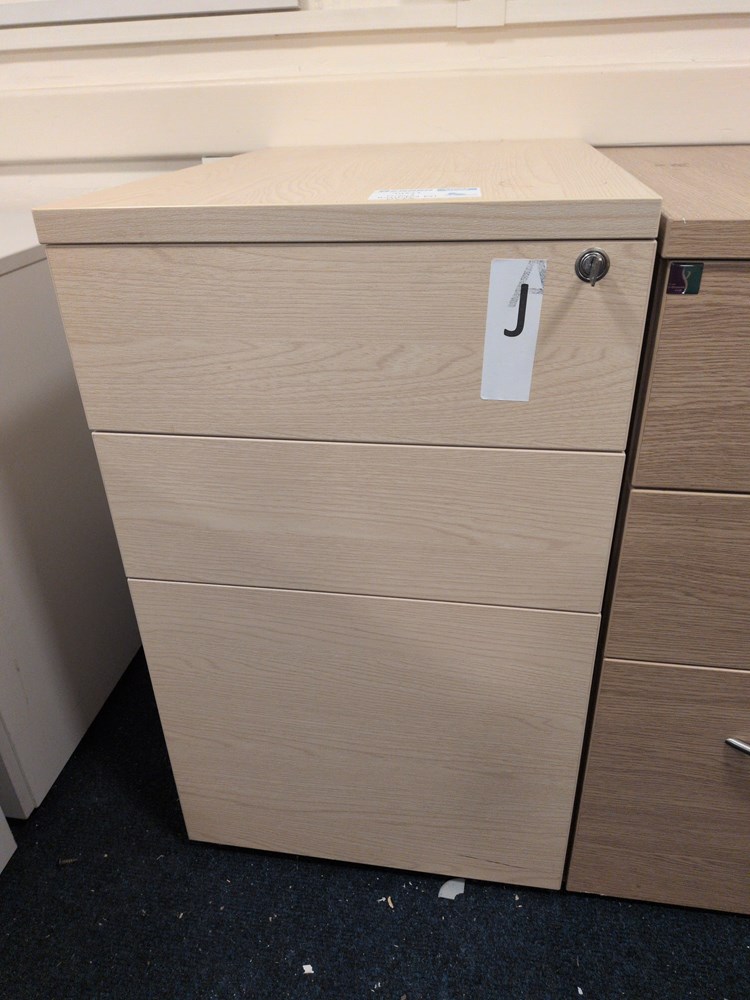 Pedestal J - Desk Height  - Blonde 