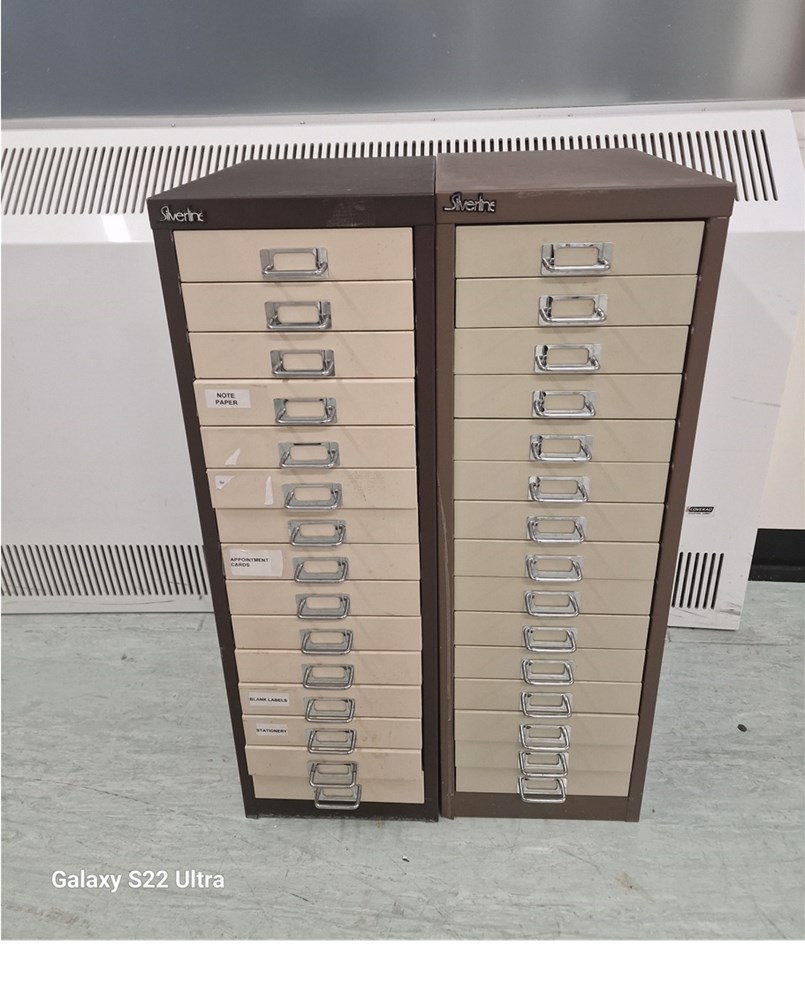 2 x Sliverline 15 Drawer Cabinet 