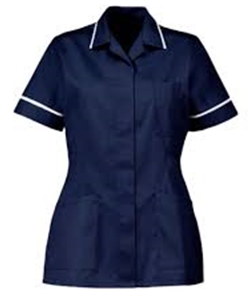 Female Tunic, Navy with White Trim, 10T