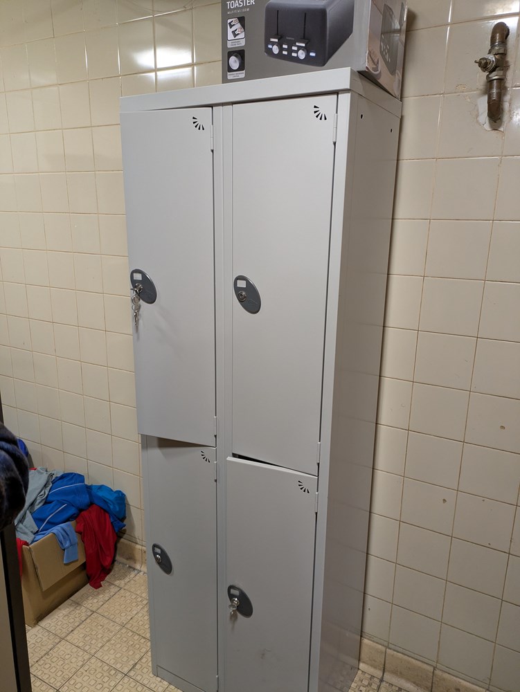 Bank of 4 lockers - Ysgol Glantaf Cardiff
