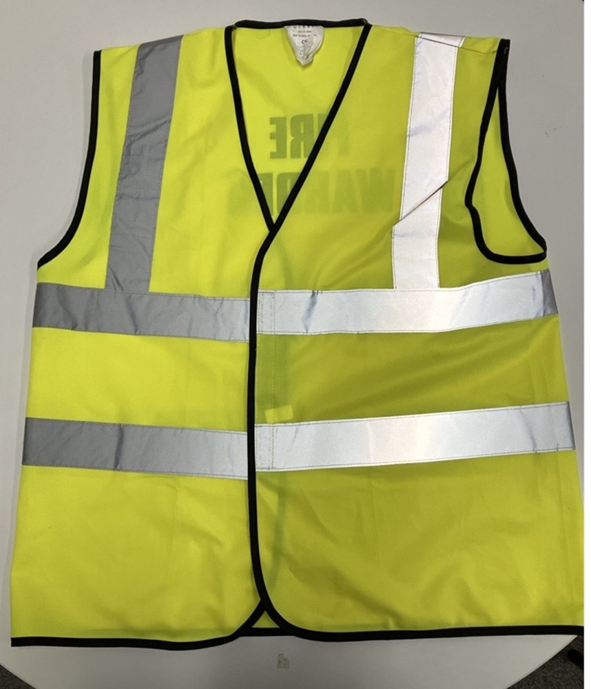 Fluorescent hi-vis fire warden tabard