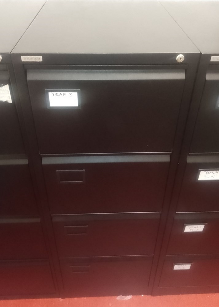 x5 Triumph lockable filing cabinets (with keys)