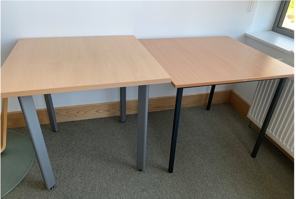 Two wooden desks (60cm X 60cm)