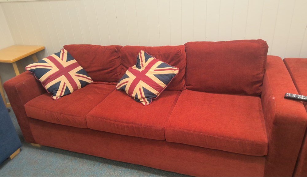 Red 3-Seater Sofa (1)