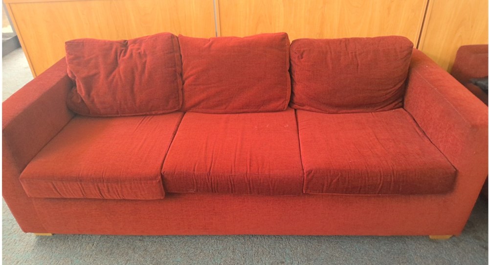 Red 3-Seater Sofa (2)