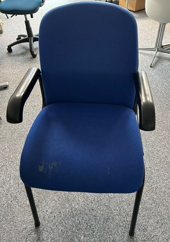 3 x Blue chair with arms