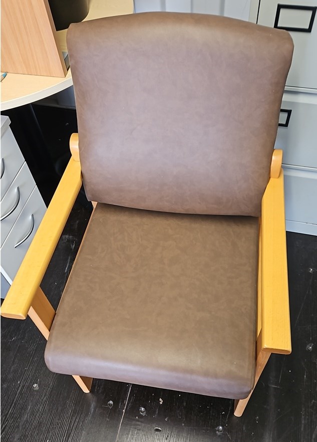 Brown high back patient chair