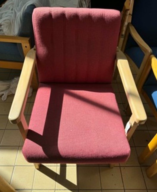 Red Fabric Arm Chair