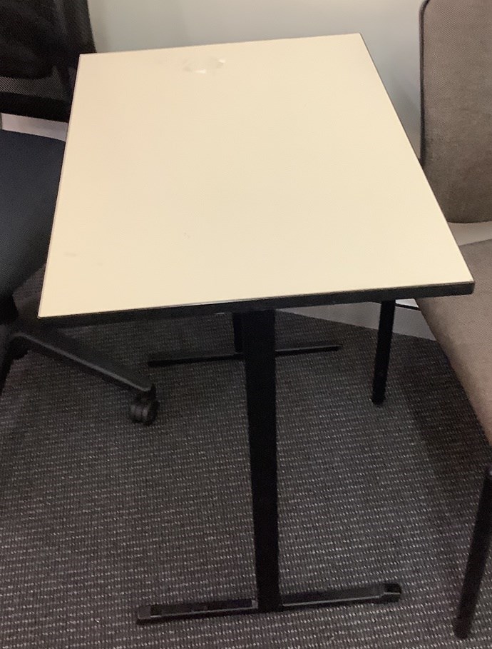 White rectangular table