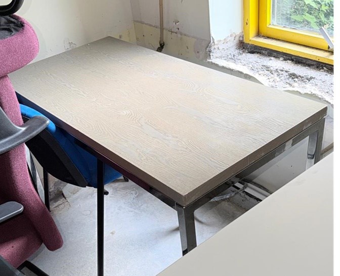 Small Desk - Beech Top / Brown Metal Legs