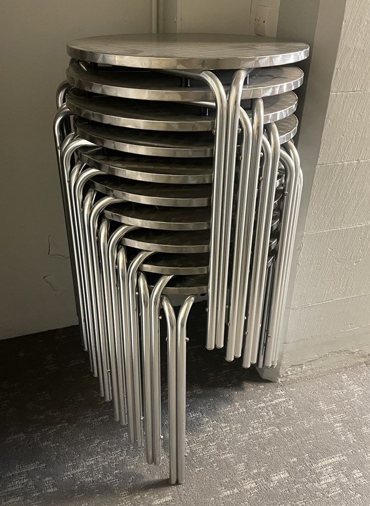 Circular Silver Tables